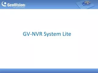 GV-NVR System Lite