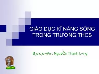 gi o d c k n ng s ng trong tr ng thcs