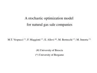 A stochastic optimization model for natural gas sale companies
