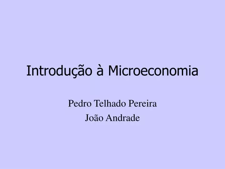 introdu o microeconomia