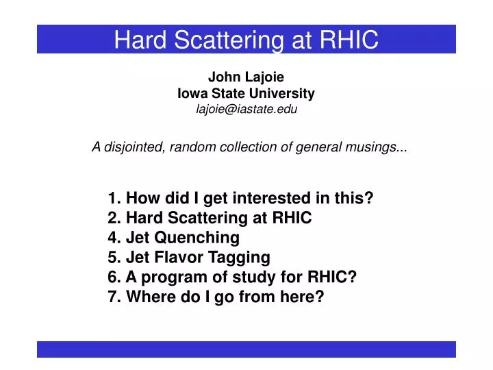 hard scattering at rhic