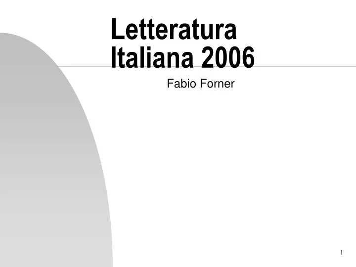 letteratura italiana 2006