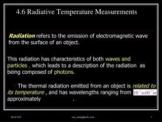 4.6 Radiative Temperature Measurements
