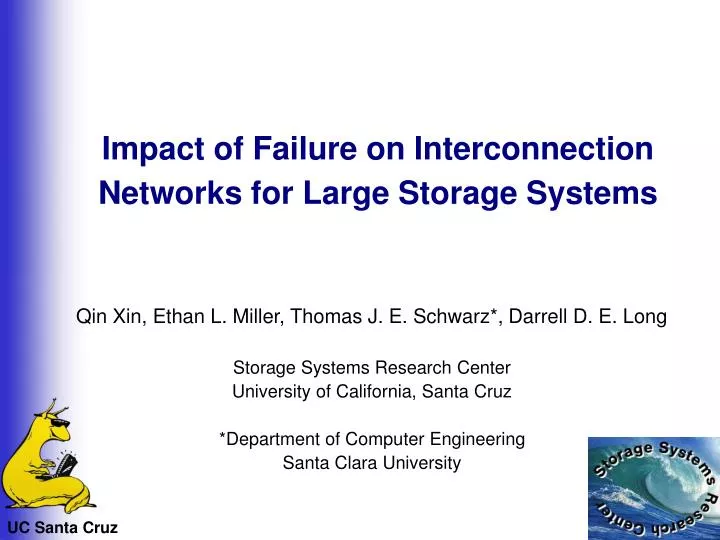 impact of failure on interconnection networks for large storage systems