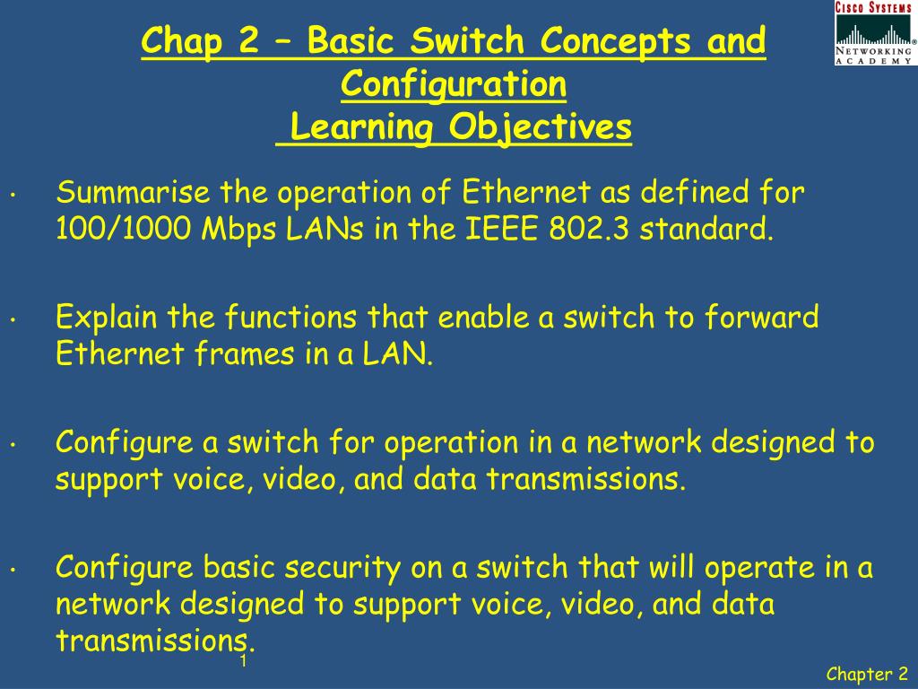 PPT - Chap 2 – Basic Switch Concepts and Configuration Learning ...