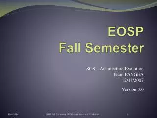 EOSP Fall Semester