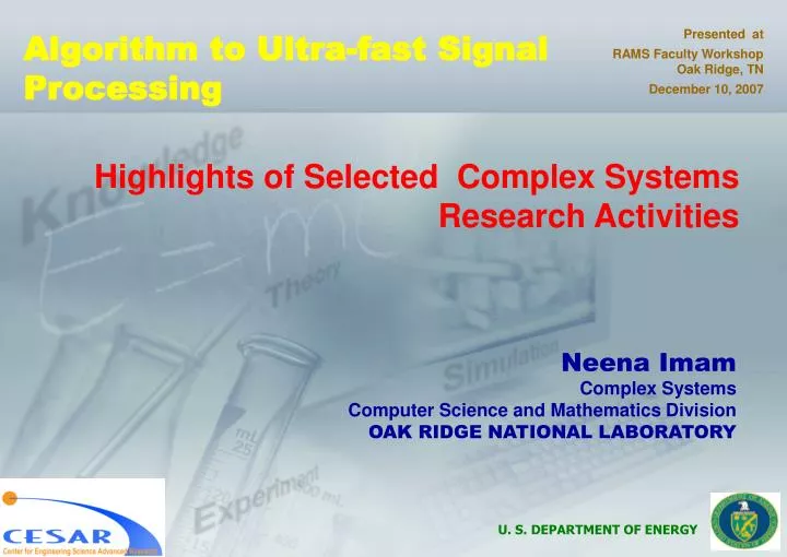 neena imam complex systems computer science and mathematics division oak ridge national laboratory