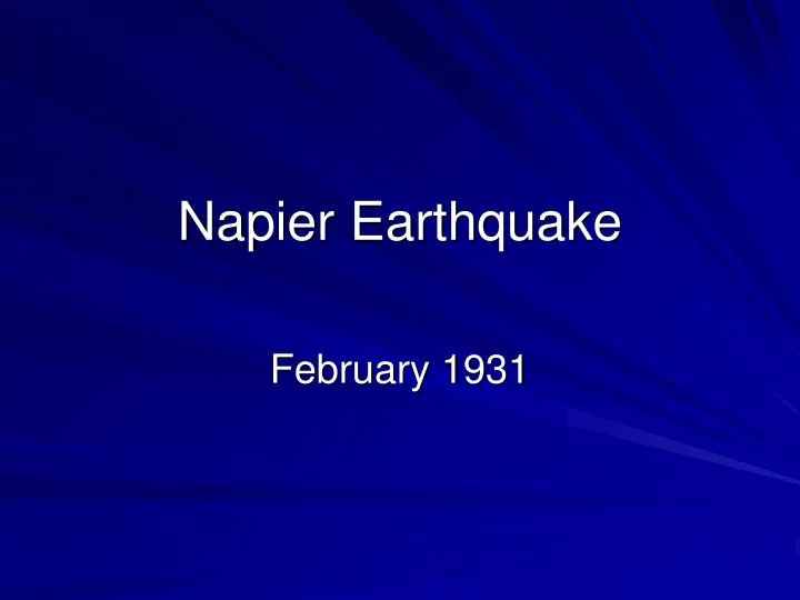 napier earthquake