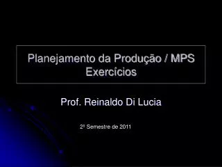 planejamento da produ o mps exerc cios
