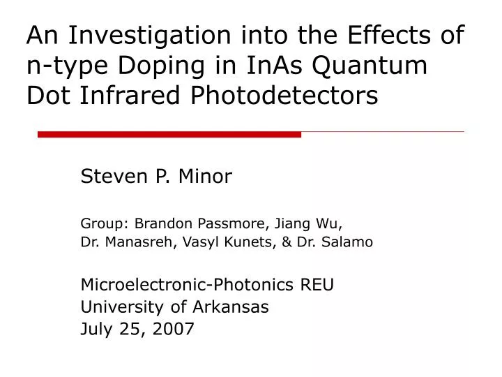 an investigation into the effects of n type doping in inas quantum dot infrared photodetectors