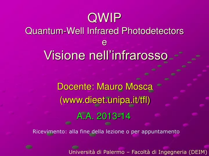 qwip quantum well infrared photodetectors e visione nell infrarosso