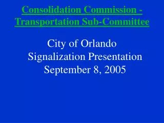 Consolidation Commission - Transportation Sub-Committee