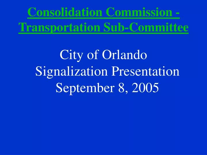consolidation commission transportation sub committee