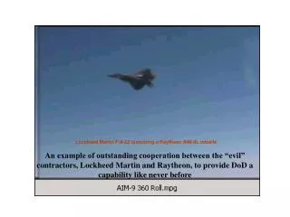 Lockheed Martin F/A-22 launching a Raytheon AIM-9L missile