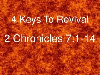 4 Keys To Revival