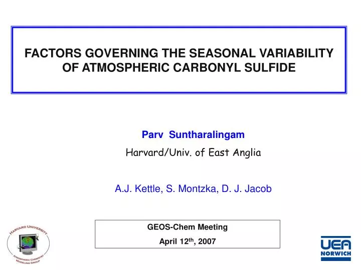 factors governing the seasonal variability of atmospheric carbonyl sulfide