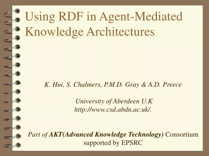 using rdf in agent mediated knowledge architectures