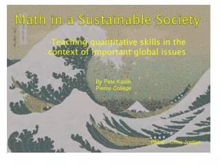 Math in a Sustainable Society