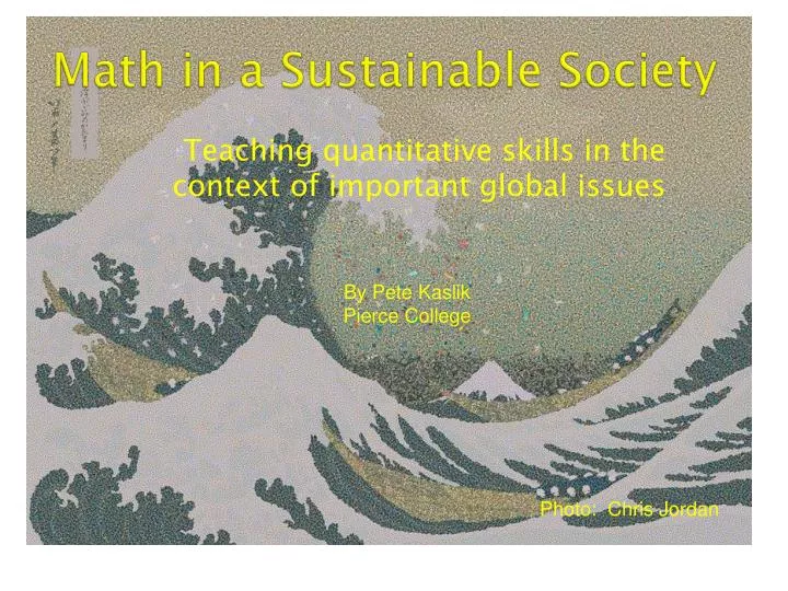 math in a sustainable society