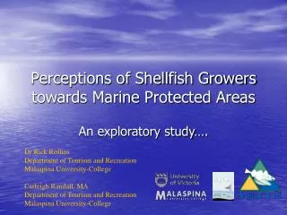 Perceptions of Shellfish Growers towards Marine Protected Areas