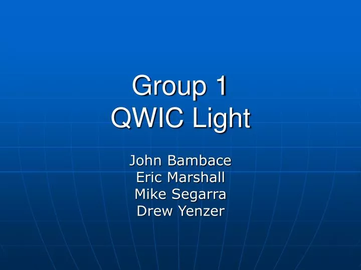 group 1 qwic light