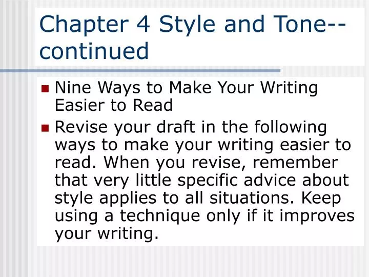 chapter 4 style and tone continued