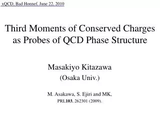 Third Moments of Conserved Charges as Probes of QCD Phase Structure