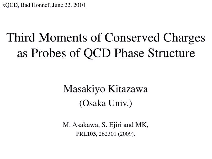 third moments of conserved charges as probes of qcd phase structure