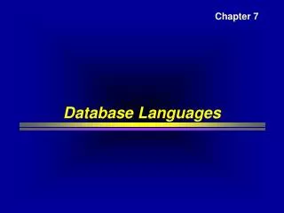 Database Languages