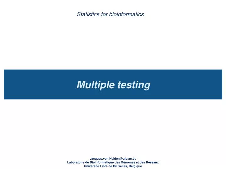 statistics for bioinformatics
