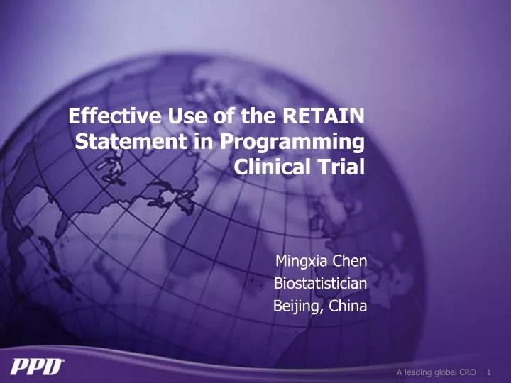 effective use of the retain statement in programming clinical trial