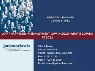 WHAT HAPPENED IN EMPLOYMENT LAW IN 2010; WHAT'S COMING IN 2011