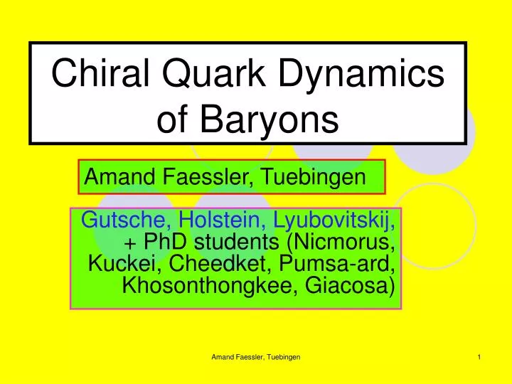chiral quark dynamics of baryons