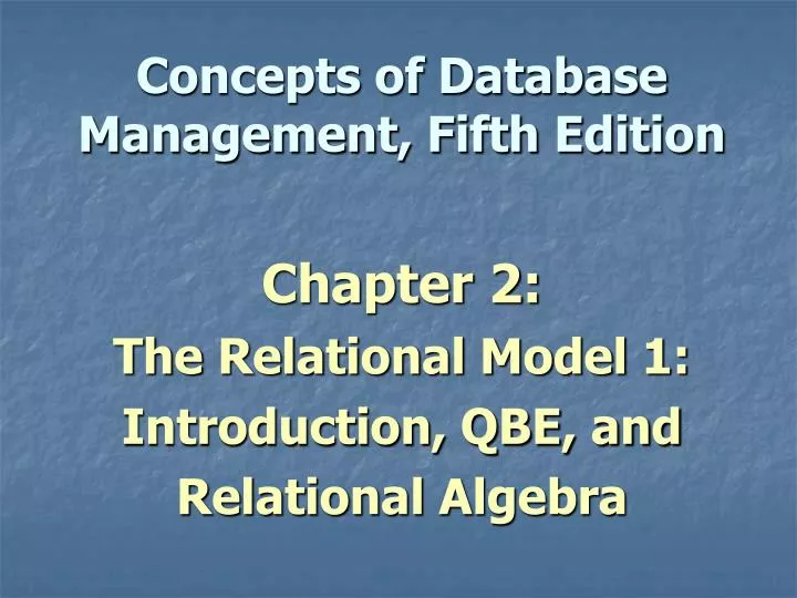 concepts of database management fifth edition