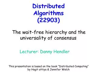 Distributed Algorithms (22903)