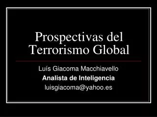 prospectivas del terrorismo global