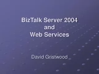 BizTalk Server 2004 and Web Services