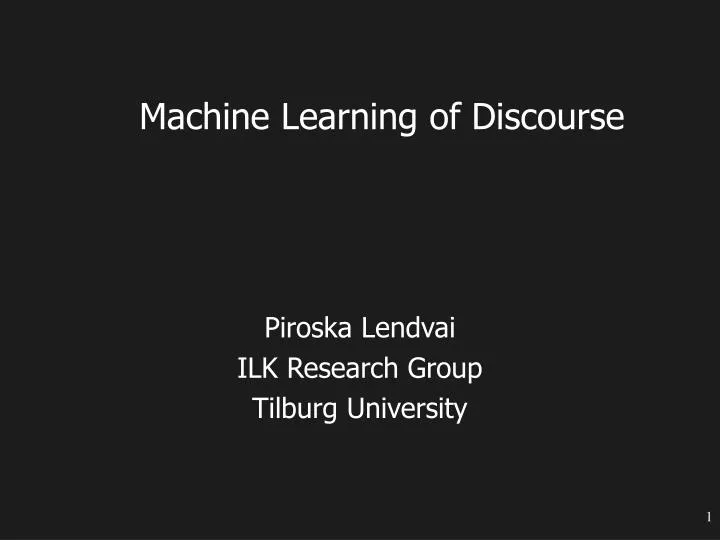 machine learning of discourse