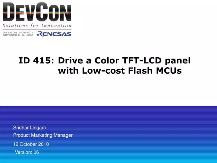 id 415 drive a color tft lcd panel with low cost flash mcus