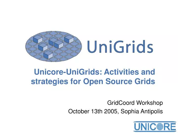 unicore unigrids activities and strategies for open source grids