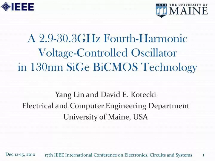 a 2 9 30 3ghz fourth harmonic voltage controlled oscillator in 130nm sige bicmos technology