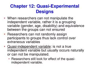 Chapter 12: Quasi-Experimental Designs