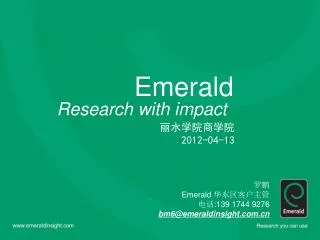 emerald research with impact