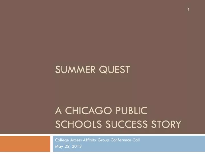 summer quest a chicago public schools success story