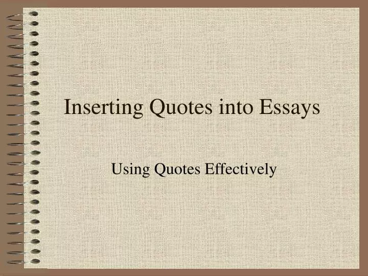 inserting quotes into essays