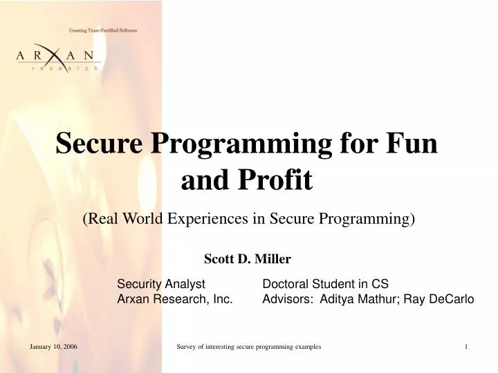 secure programming for fun and profit