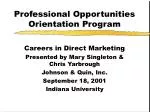 Professional Opportunities Orientation Program - slide 1