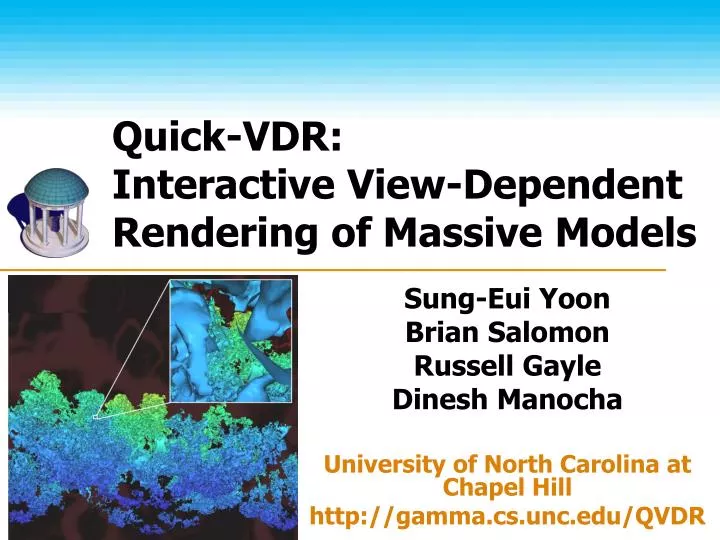 quick vdr interactive view dependent rendering of massive models