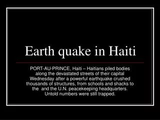 Earth quake in Haiti