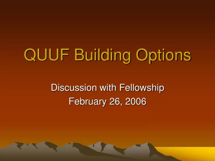 quuf building options